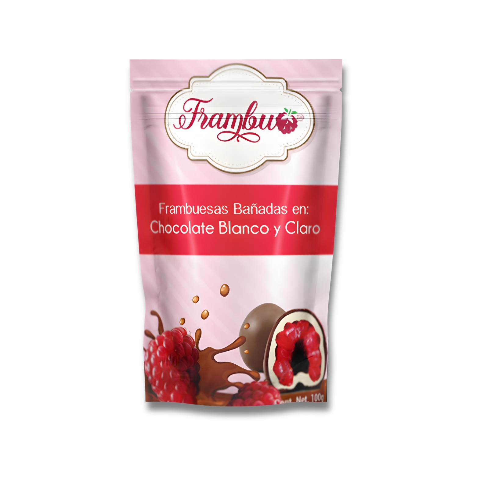 Frambuesas Bañadas de Chocolate Claro (100grs)