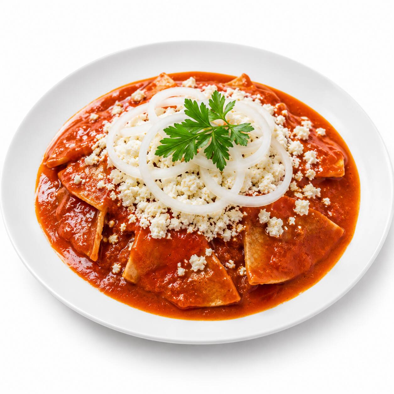 Chilaquiles Rojos con Tasajo