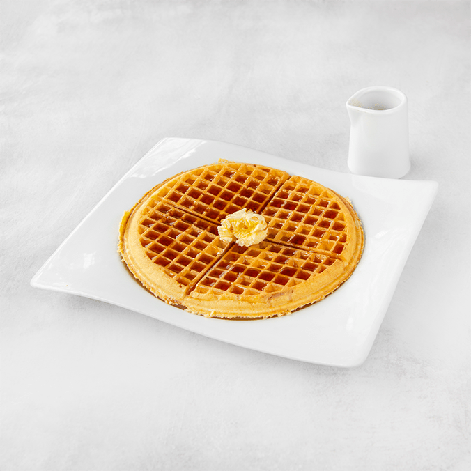 Waffle con Mantequilla y Syrup o Miel de Abeja