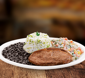 Aproximadamente 150g (in natura) de Bife Ancho, um corte nobre retirado da parte mais macia do contrafilé, conhecido pelo seu marmoreio e sabor intenso. Escolha 3 acompanhamentos e o molho!