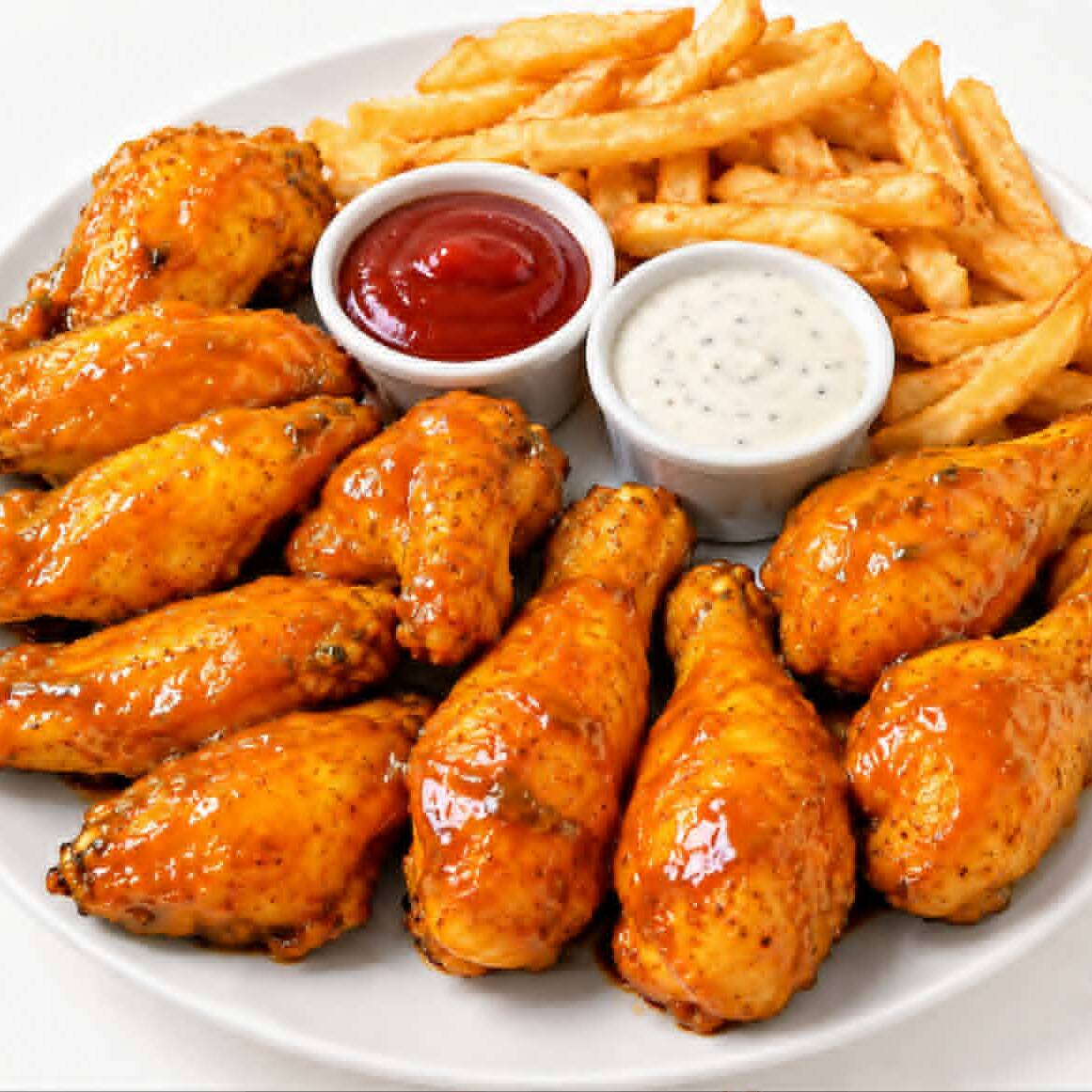 8 Alitas Mango Habanero + Papas