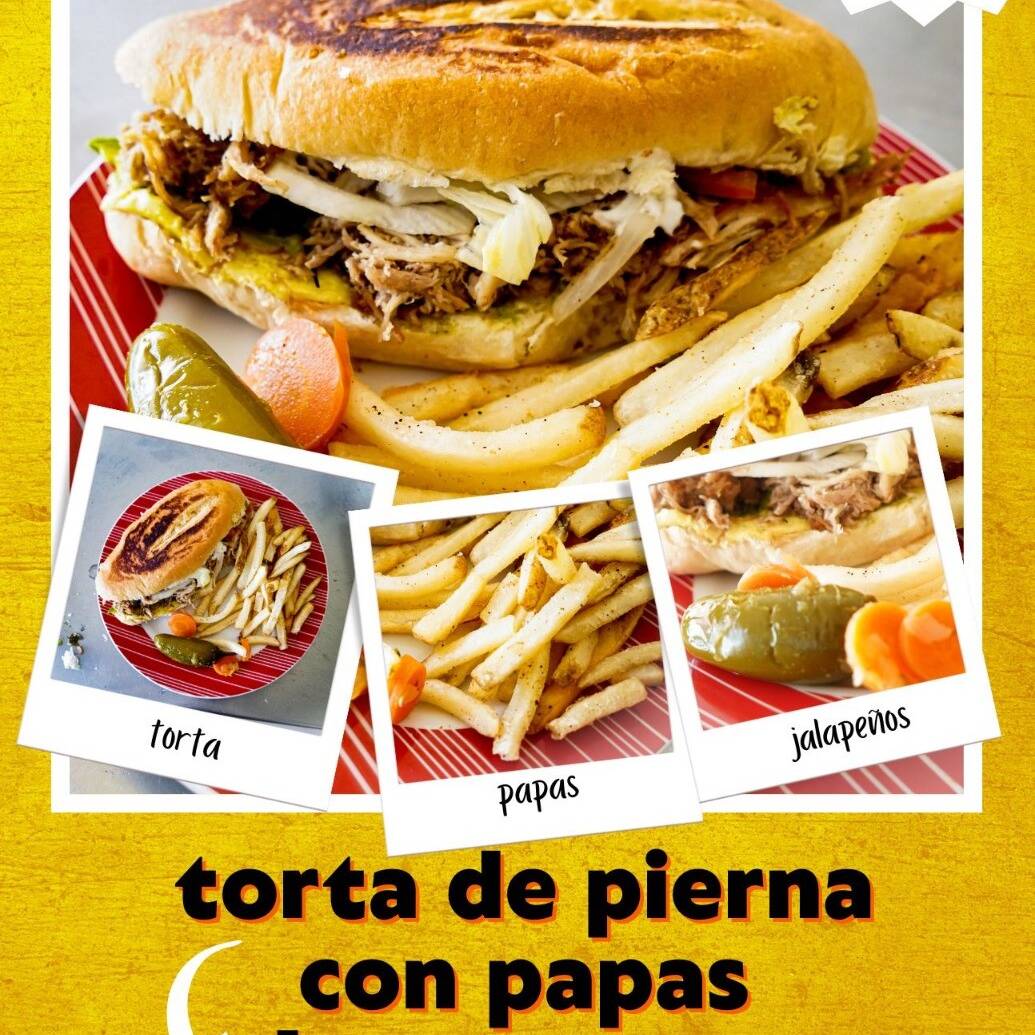 Torta de Pierna con Papas y Refresco