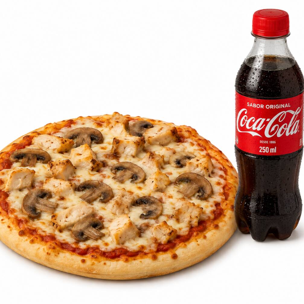 Combo Pizza Pollo/champ 22x22 +gas 250ml