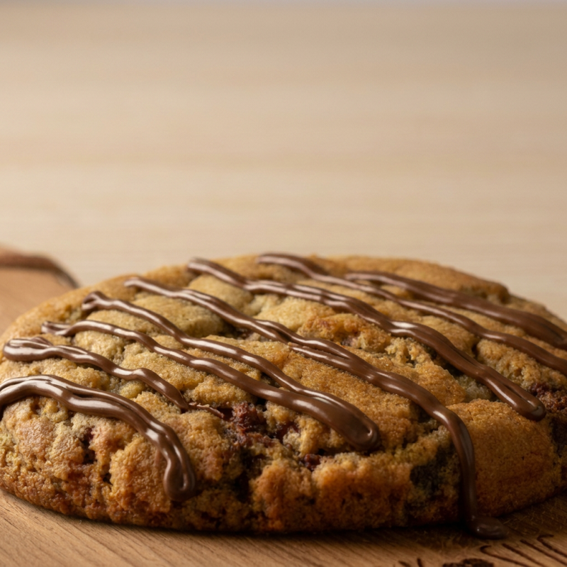 Cookie macio e delicioso, recheado com um cremoso creme de avelã que derrete a cada mordida. Pura indulgência para quem ama chocolate!