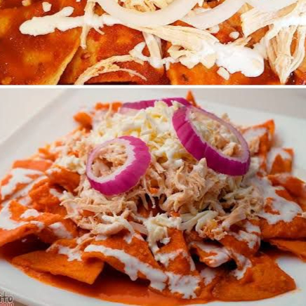 Chilaquiles Rojos(con pollo)