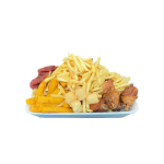 São 5 porções em 1 único prato.
batata, frango, calabresa, polenta e mandioca
ideal para 4 pessoas.
Nao é possivel alterar a composição deste combo.
** devido a embalagem e transporte nossos produtos podem sofrer variações, não ficando iguais servidas em loja.
