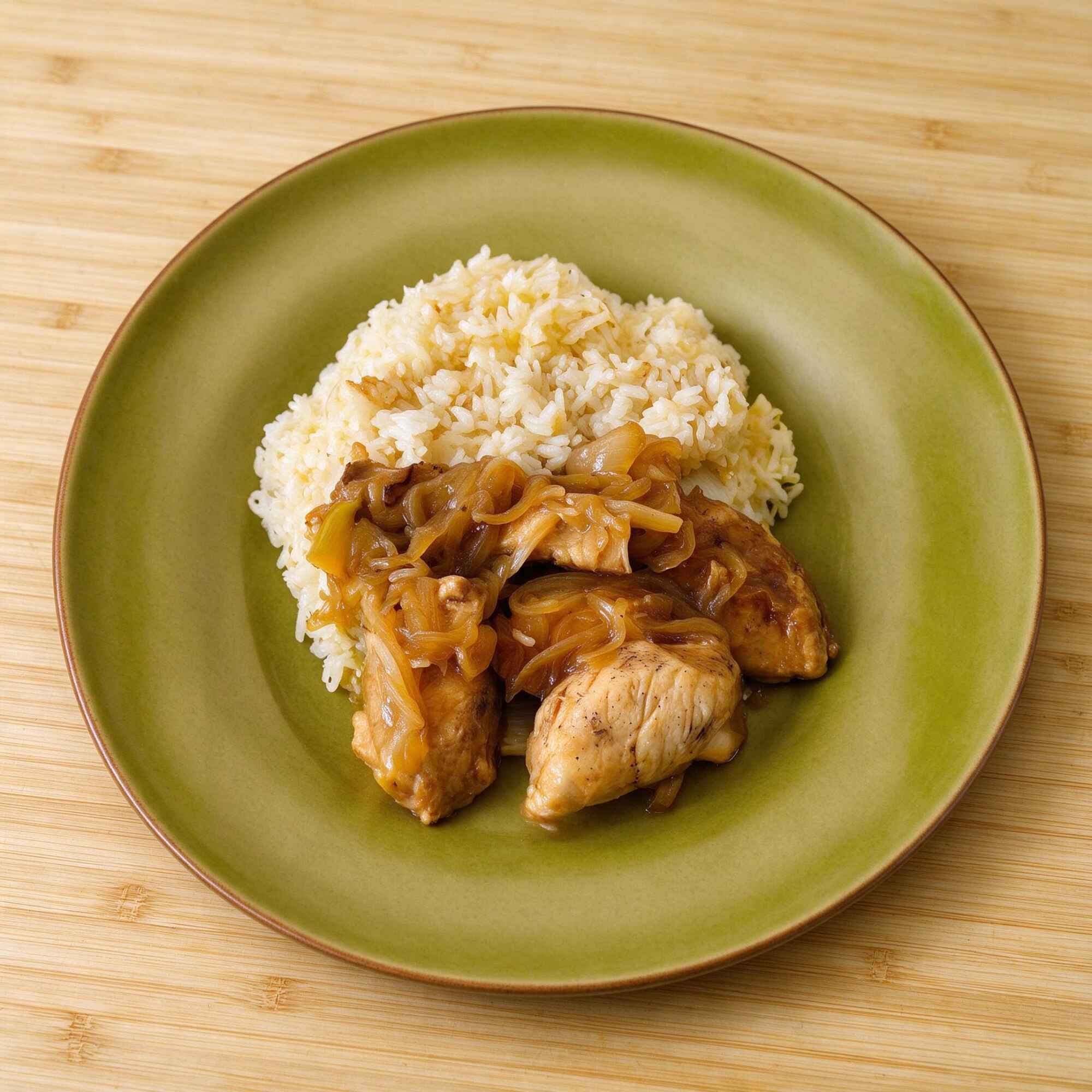 Pechuga Encebollada (comida corrida)