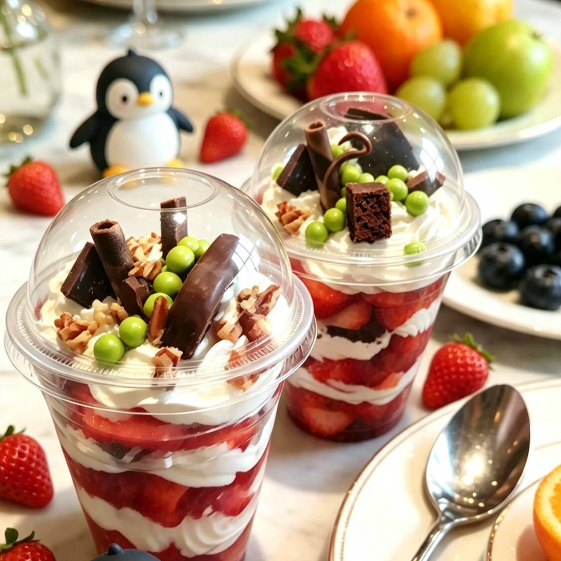 Fresas con pingüinos y bubulubus 10 onzas
