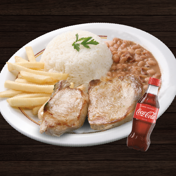 Arroz, Feijão e Fritas + 1 Coca-Cola 200ml