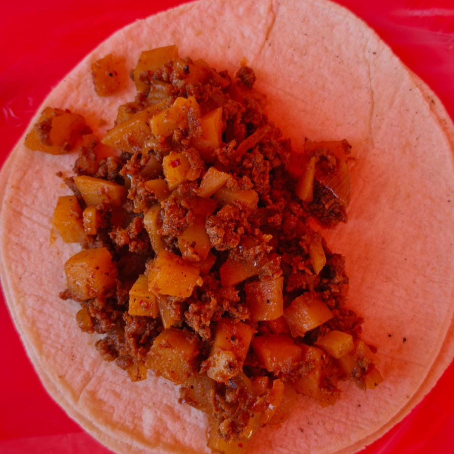 Taco de Chorizo Con Papas