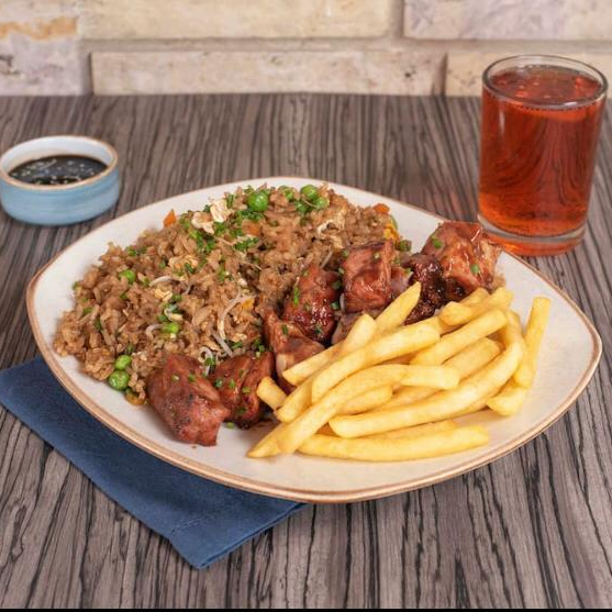 Combo Costillas Bbq+arroz+bebida400ml