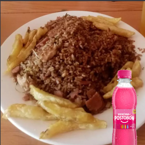 Arroz Chino con Jamón + Papas + Pet 250 Postobon A