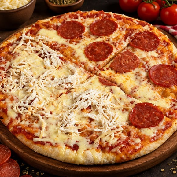 Pizza Mitad Pollo Mitad Pepperoni