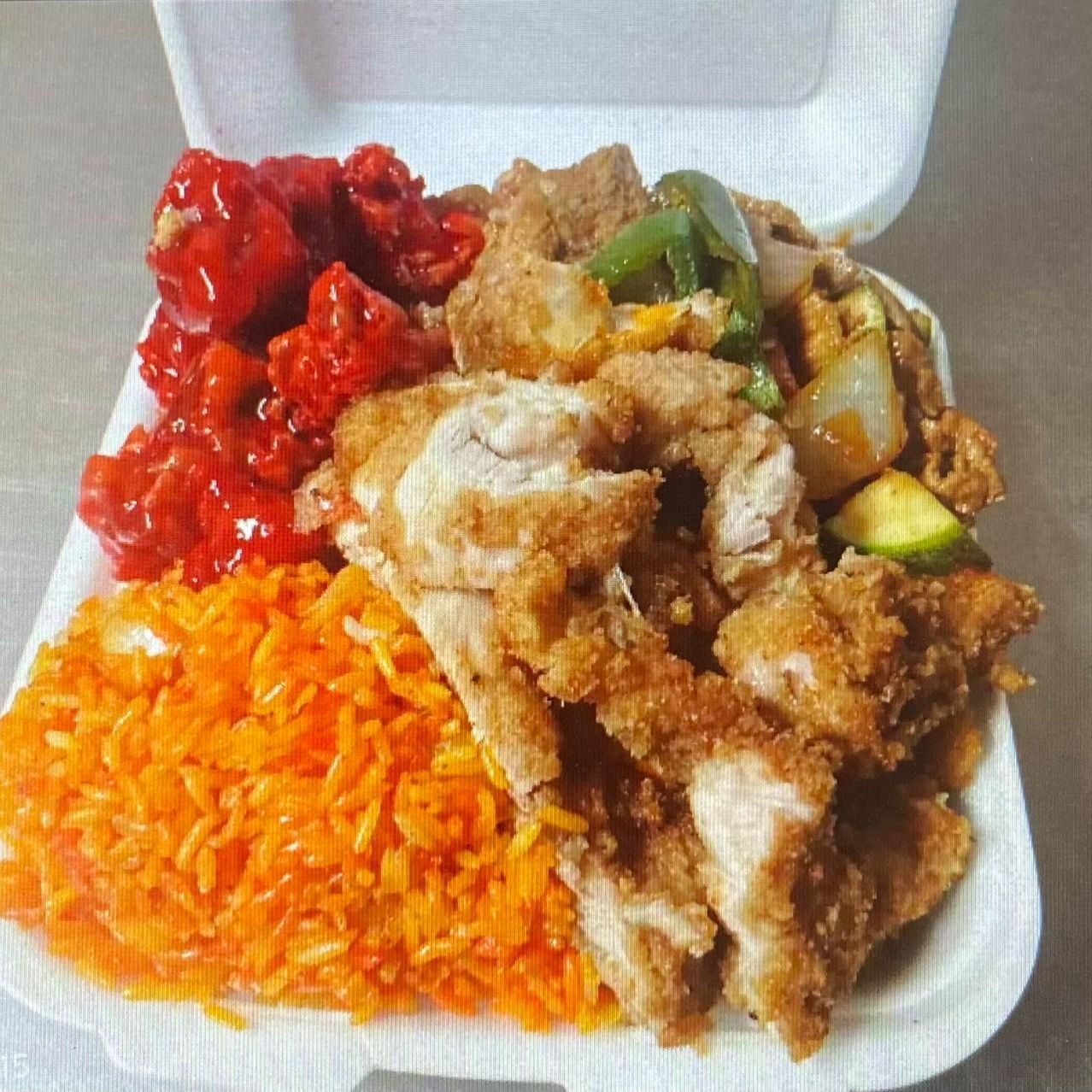 Arroz/Espaguetti y 2 guisados