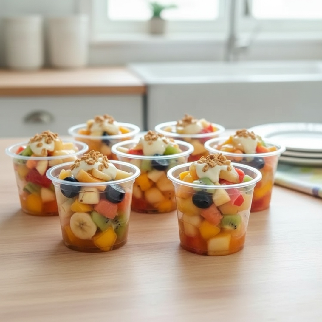 500 ml + frutas + leite condensado+ creme de leite + granola