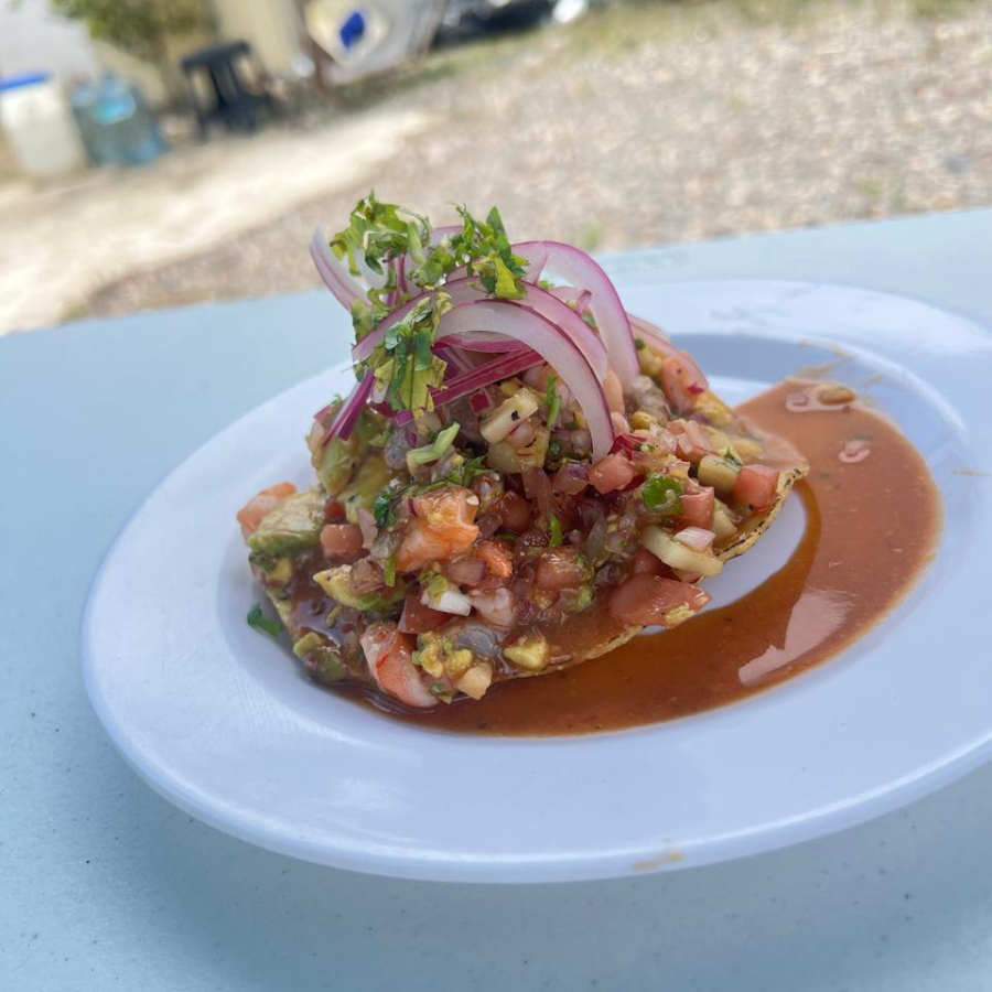 Tostada de Ceviche de Camarón