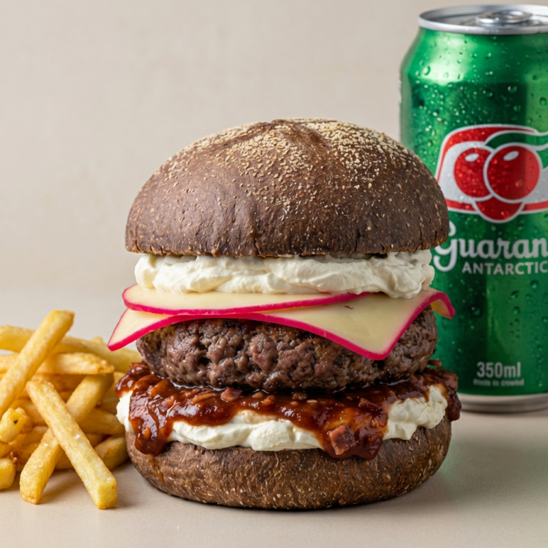 Hamburguer+fritas+refri lata 350ml