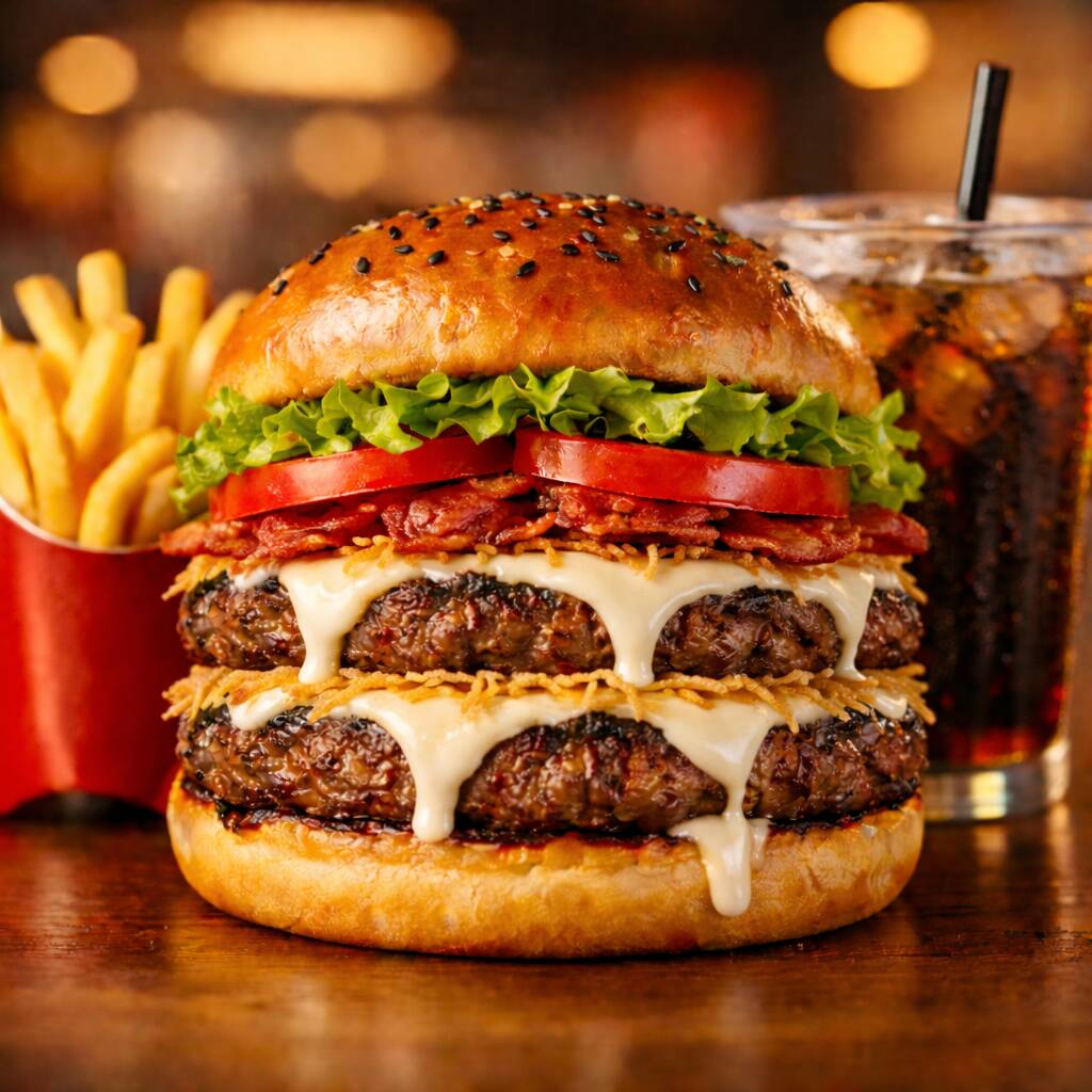 Combo DobleBurguer clasica doble carne con tocinet