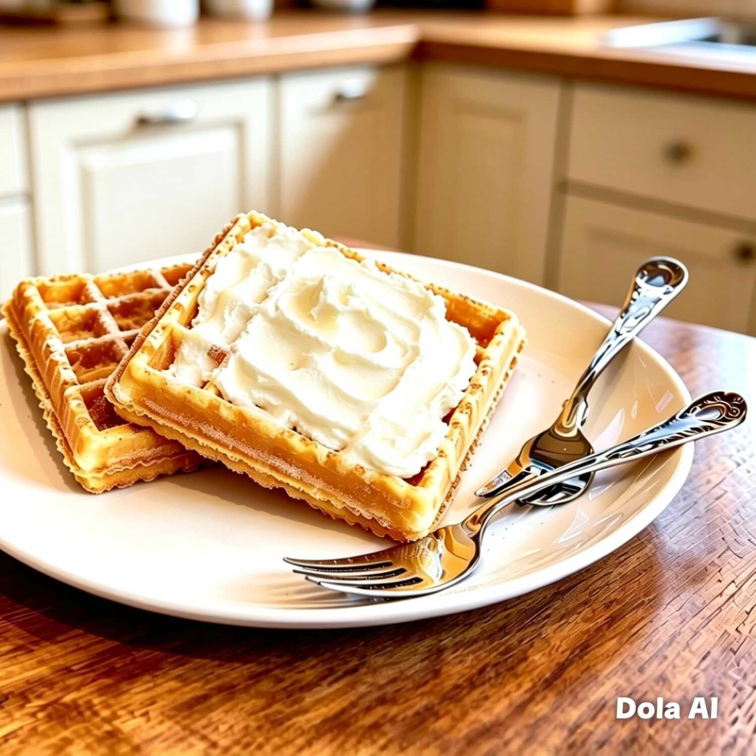 Wafle de queso crema