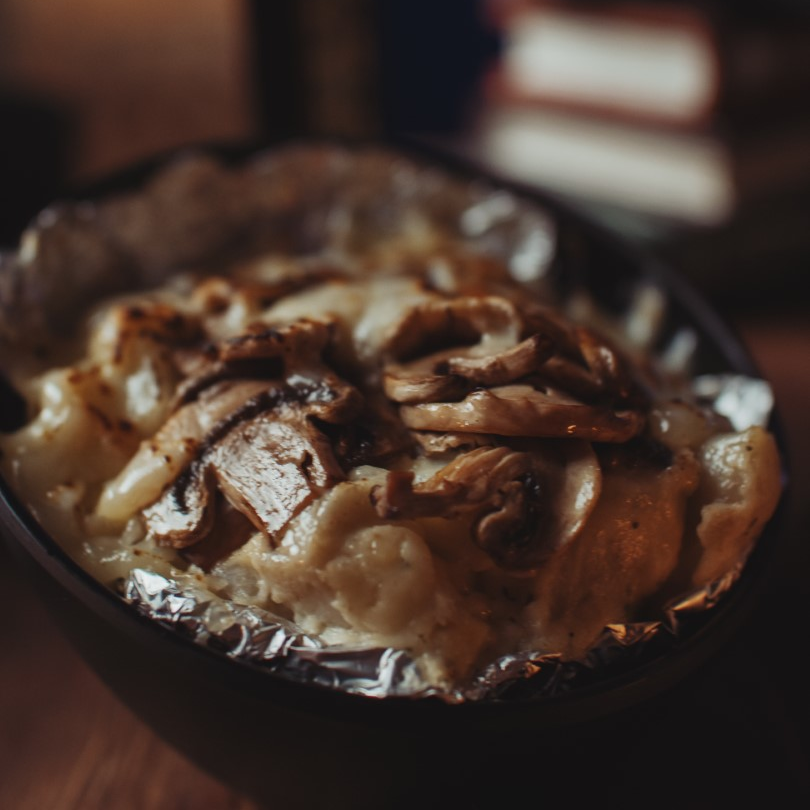 Papa con Queso y Champiñon