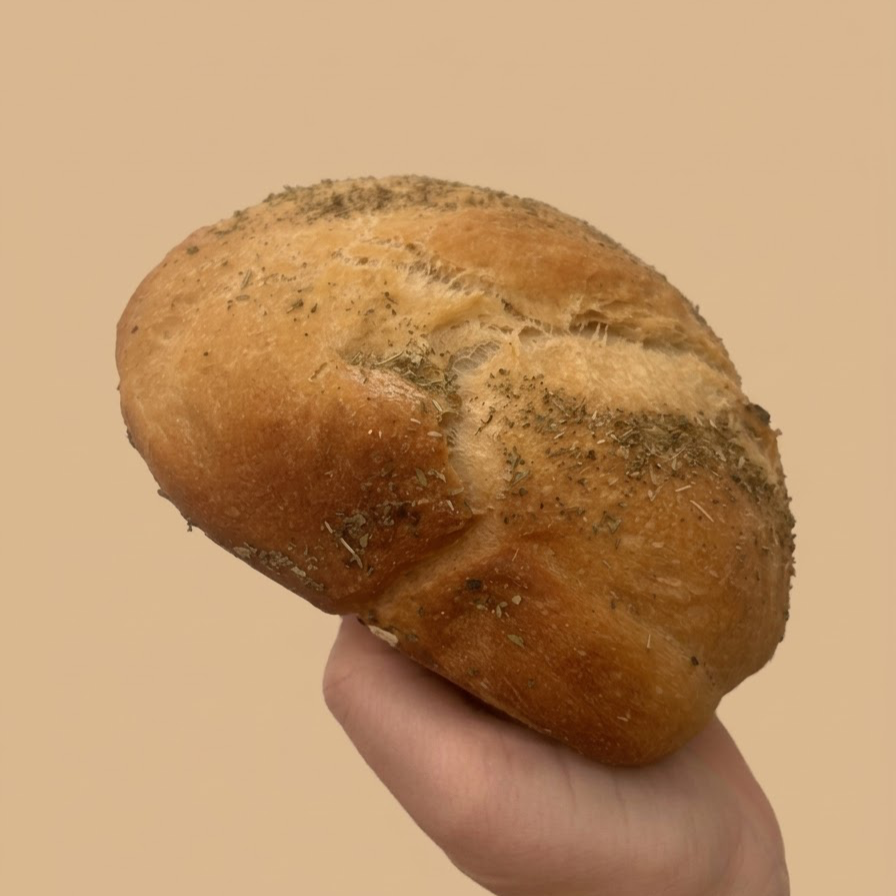 Mesma receita do pão com orégano porém em tamanho reduzido.