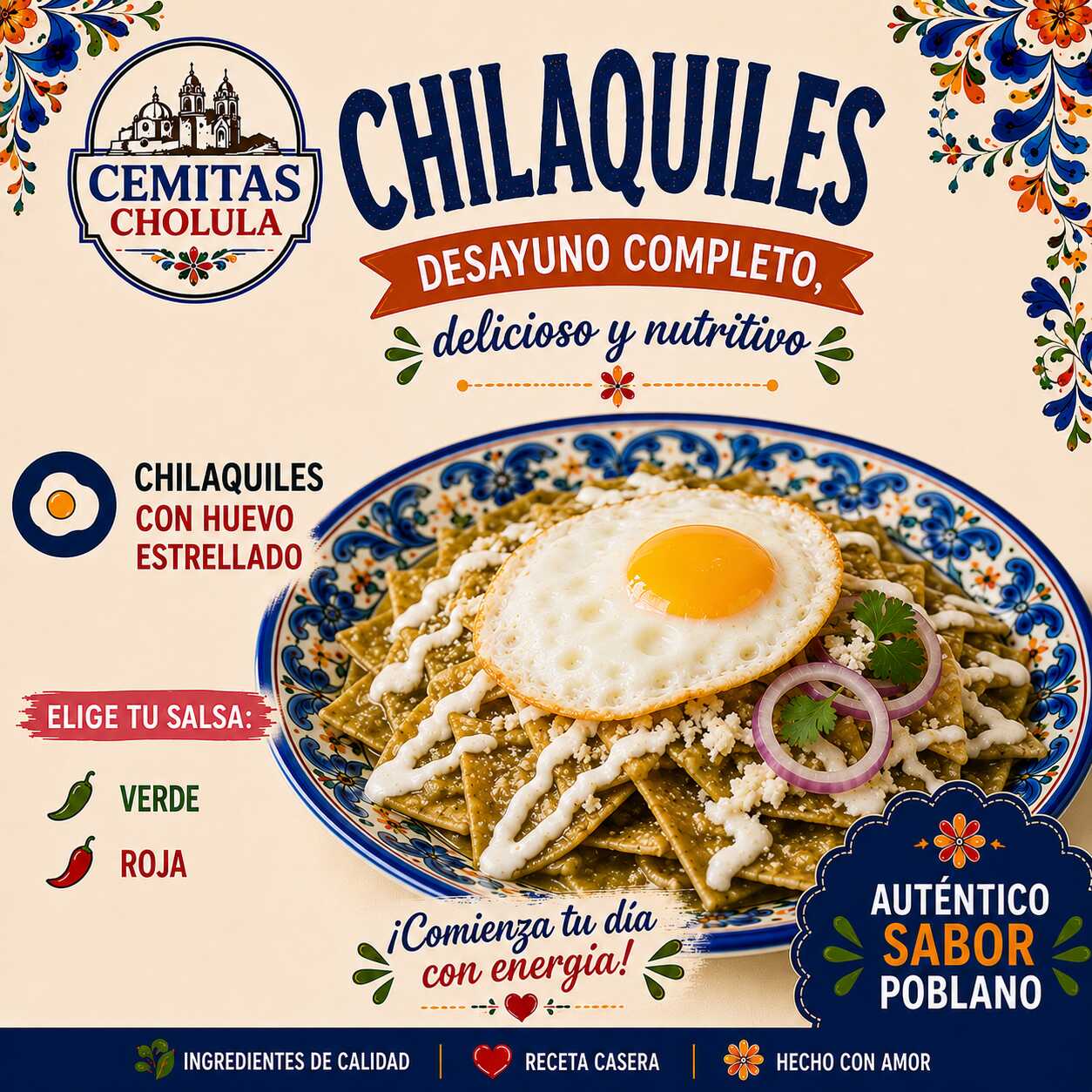 Chilaquiles con Huevos estrellados